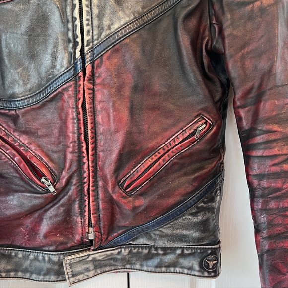 Vintage Taurus Genuine Leather Biker Jacket - Picture 7 of 15